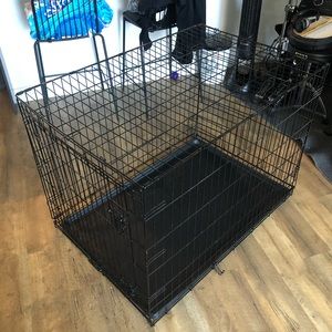 Large dog folding crate 1 door petco mat included